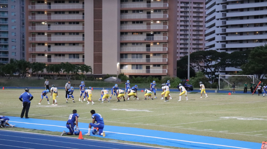 Our JV team was able to play against Leilehua before the lights went out, and the varsity game was cancelled.