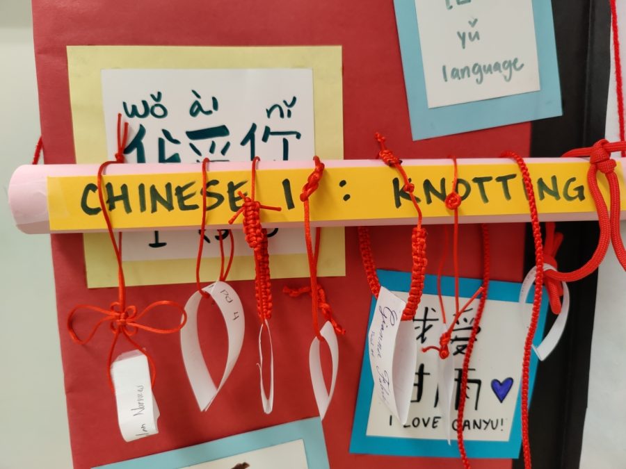 The Chinese language classes demonstrated the art of knot tying.