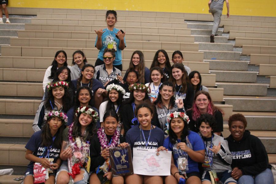 The+Moanalua+girls+wrestling+team+won+the+OIA+championship+last+weekend.+They+are+in+the+state+tournament+this+weekend.