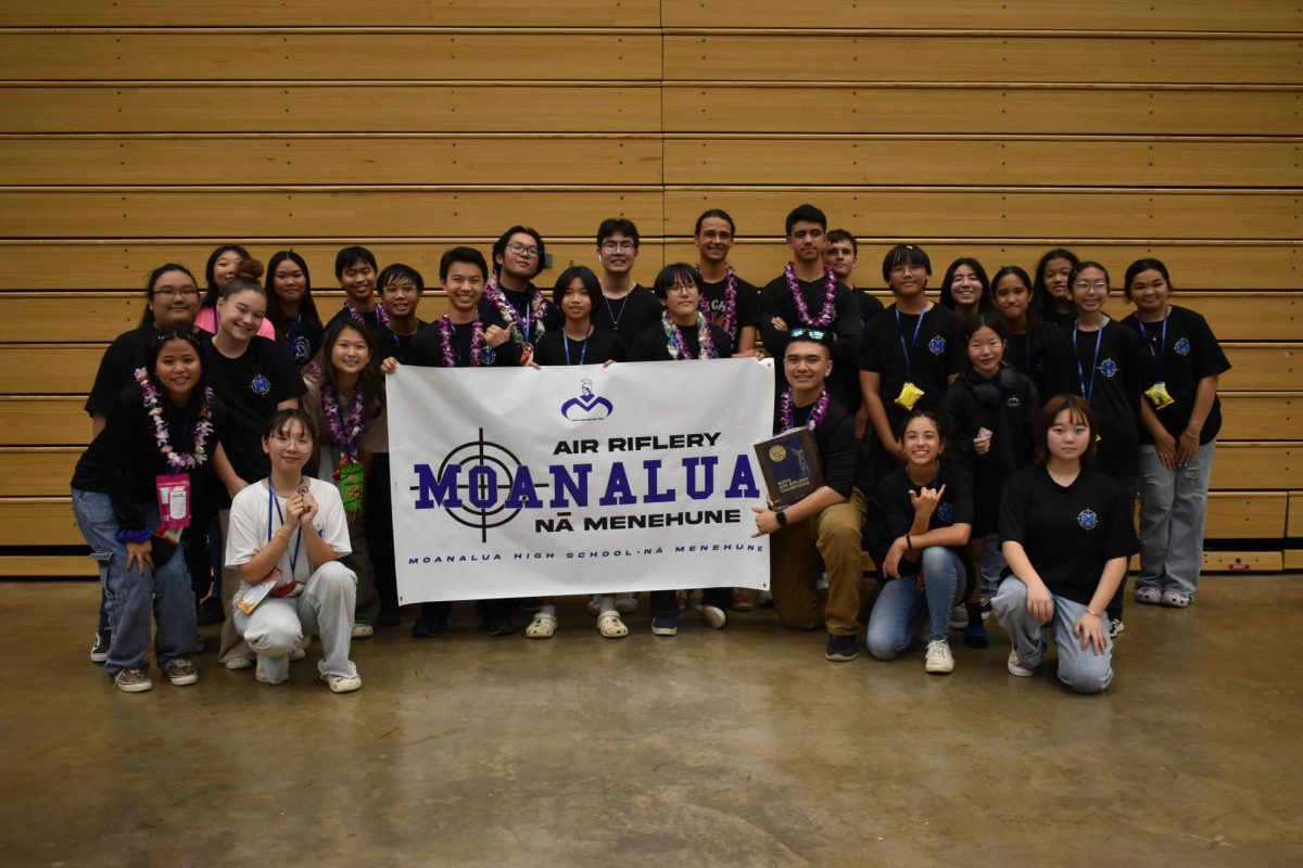 The Moanalua boys air rifle team finished first as a team. The girls finished second after Pearl City High School.