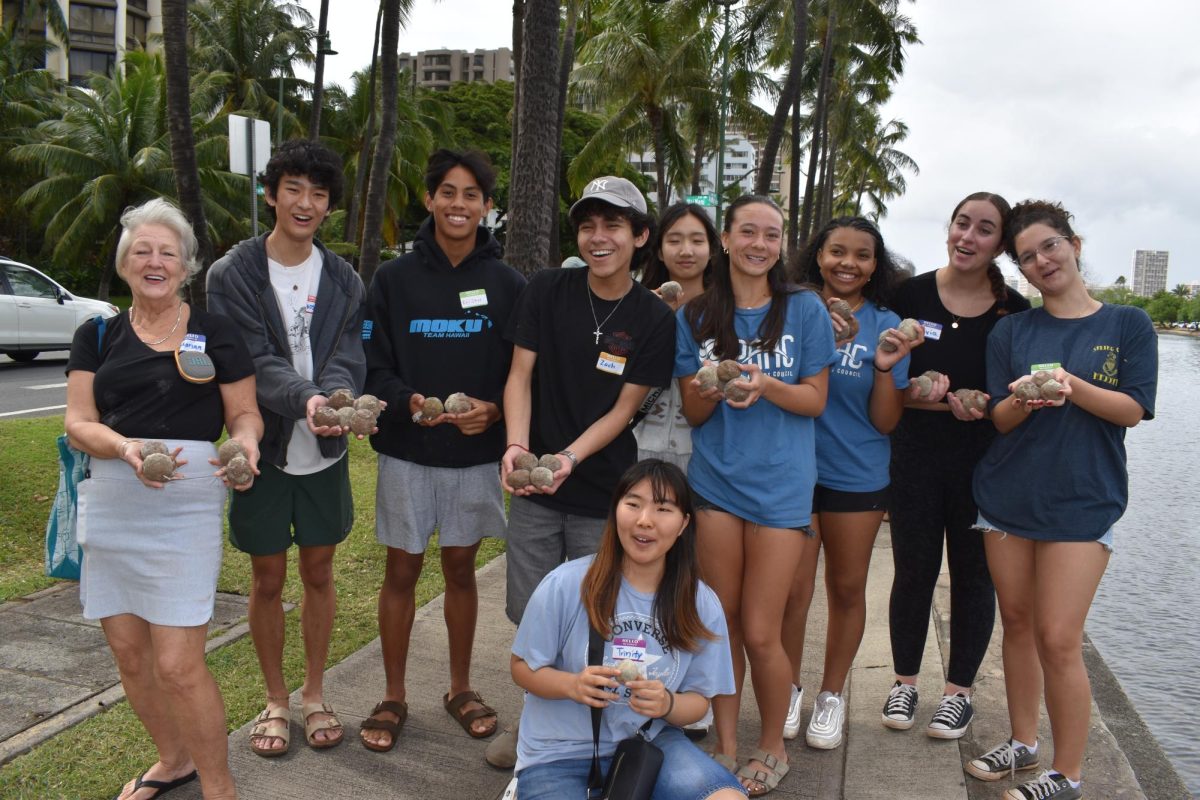 Members+of+the+Moanalua+High+School+Pacific+Asian+Affairs+Council+made+Genki+Balls+Feb.+24+as+part+of+a+community+service+project.+They+made+balls+of+dirt+and+special+microorganisms+that+eat+up+harmful+bacteria+in+the+water.