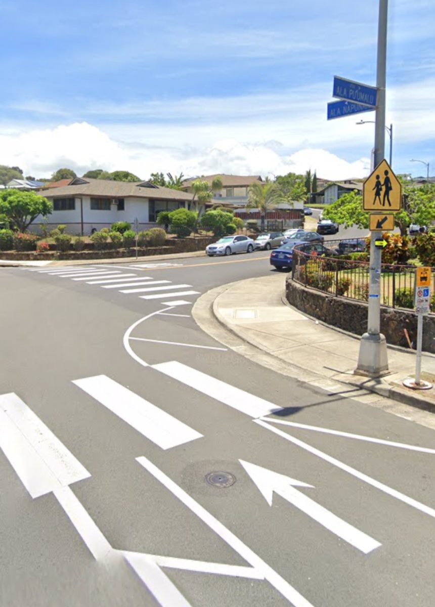 A Google Maps screenshot of the intersection at Ala Napunani St. and Ala Puumalu St. where the recent “stranger danger” incident took place.